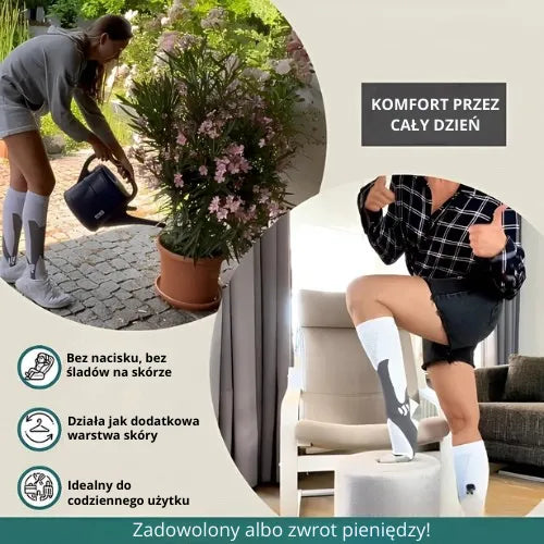 Zenstride® Oddychające skarpetki uciskowe na nogi i stopy bez bólu