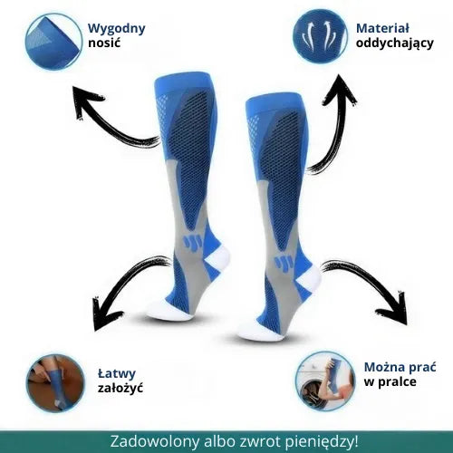 Zenstride® Oddychające skarpetki uciskowe na nogi i stopy bez bólu